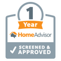 1 Year Screen & Approved badge from HomeAdvisor.